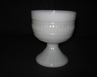Vintage Milk Glass Footed Compote Dish