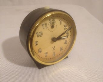 Vintage 60s Vintage black Bakelite JAZ alarm clock