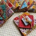 Kantha Quilt square Pack-Charm pack-Vintage Hand stitched Bohemian squares -Junk Journal covers-Bohemian fabric squares-INDIAN KANTHA fabric