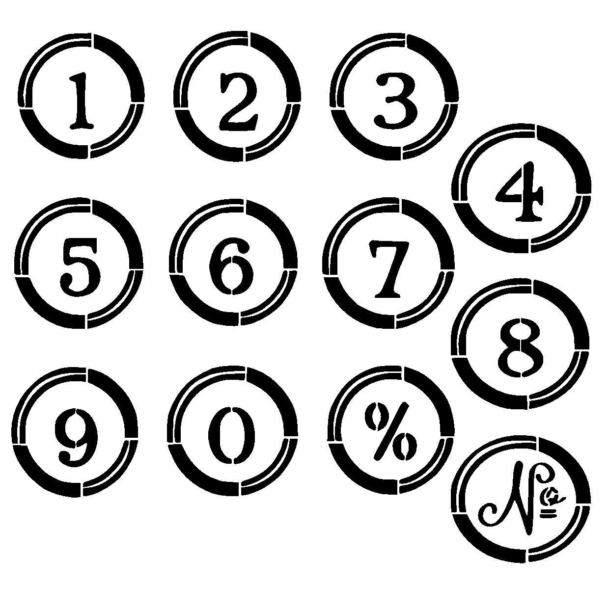 6/6 typewriter numbers stencil.