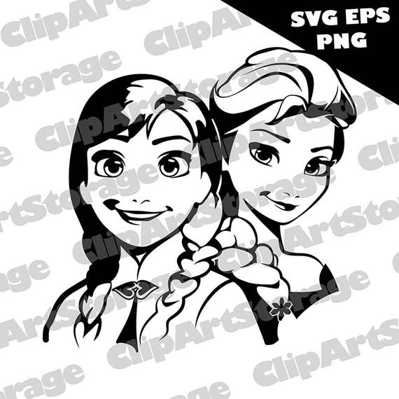 Download Anna and Elsa svg Frozen svg Anna and Elsa eps Anna and