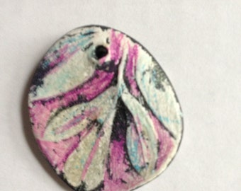 Handmade clay pendant sage jewelry craft supplies handmade pendant charm bead jewelry supply