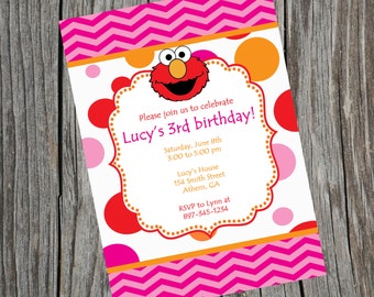 Elmo Invitation. Elmo birthday Invitation. Elmo Invite. Elmo Party. Elmo Printable. Digital Invitation. Sesame Street Invitation.