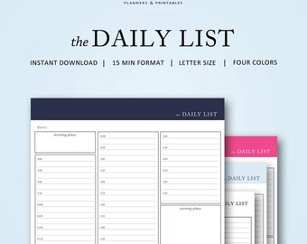 the Daily To Do List | 15 min | Instant Download