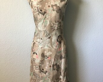 1960s mod print dress