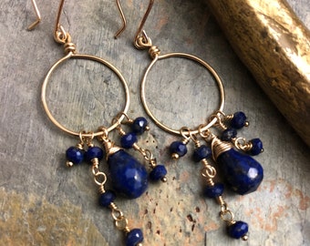 Lapis Lazuli Hoop Earrings