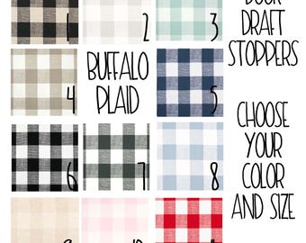 Plaid Door Draft Stopper - ANY SIZE - Door Snake Dodger - Great for Drafty Windows or Doors - Buffalo Plaid - Breeze Blocker - Draft Guard
