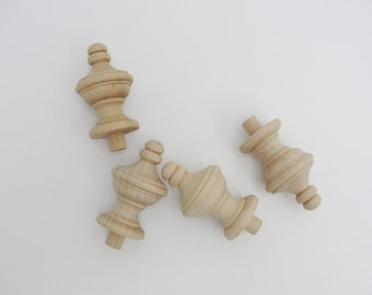 Wooden finial set of 4