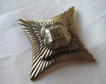 Gold Cross Brooch Vintage Pin