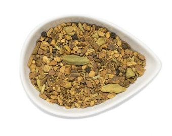 Turmeric Chai certified organic and made with fair trade ingredients. Certified Kosher 3.5 oz.