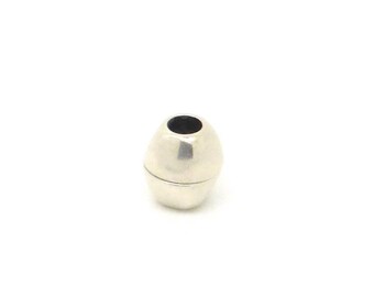 Magnetic clasp for round cord, 5mm, silver
