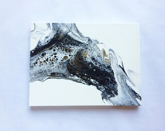 Mercury | 9"x12" | Original abstract fluid acrylic painting
