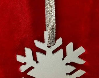 Glittered Snow Flake Ornament