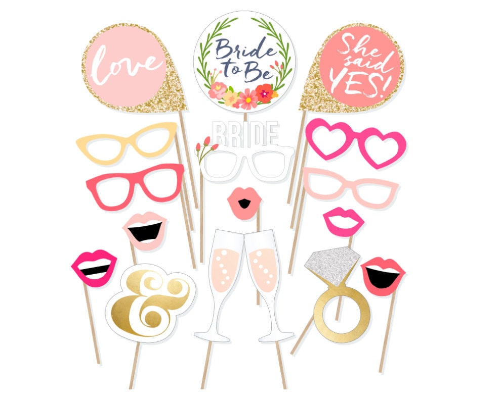 Printable Bridal Shower Photo Booth Props Bride Photobooth Printable Bridal Shower Photo Booth Props Bride Photobooth