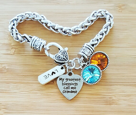 Grandma Bracelet Gifts for Grandma Grandma Gift Grandma Jewelry Gift from Grandkids Personalized Grandma Gifts My Greatest Blessings