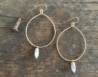 Moonstone Hoops