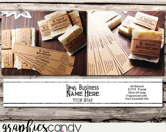 Large Natural Soap Bands - Printable - Digital File - DIY - Editable - INSTANT DOWNLOAD
