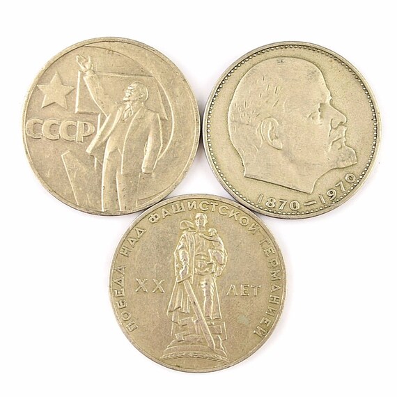 3 pieces ussr soviet russia commemorative 1 ruble coins 1965 like this item