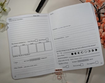 Dream Tracker B6 sized TN Insert Traveler's Notebook Insert Fountain Pen Friendly