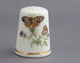 Royal Worcester Thimble - Painted Lady Butterfly