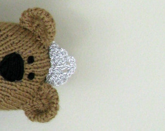 Hand Knit Bear Princess - Plush Doll - Small Toy- Knitted Toy - Child Toy - Stuffed Doll - Kids Toys - Girl Teddy Bear - Knit Toy Alexa