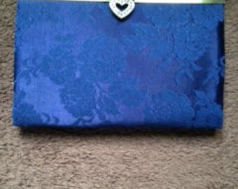 Navy Blue Brocade purse