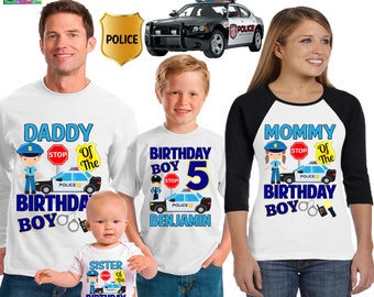 Police Birthday boy Shirt/Police officer/Police Birthday/Police shirt/Birthday boy/family matching shirts/ CST17