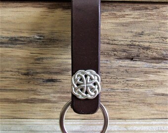 Celtic leather belt keychain