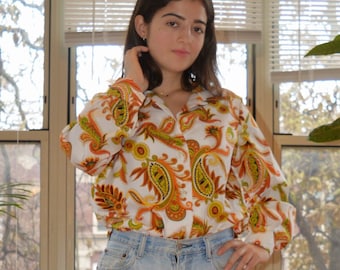vintage 70s groovy printed shirt