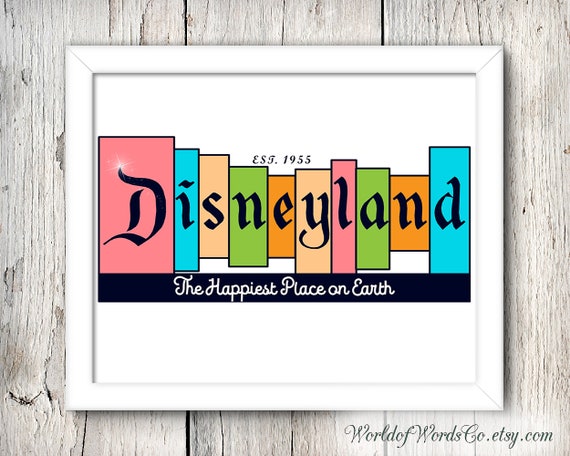 Disneyland Print Disneyland Sign Walt Disney Disney Decor