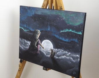 Jessica and the Squirrel - Original Artwork - Acrylic on Canvas