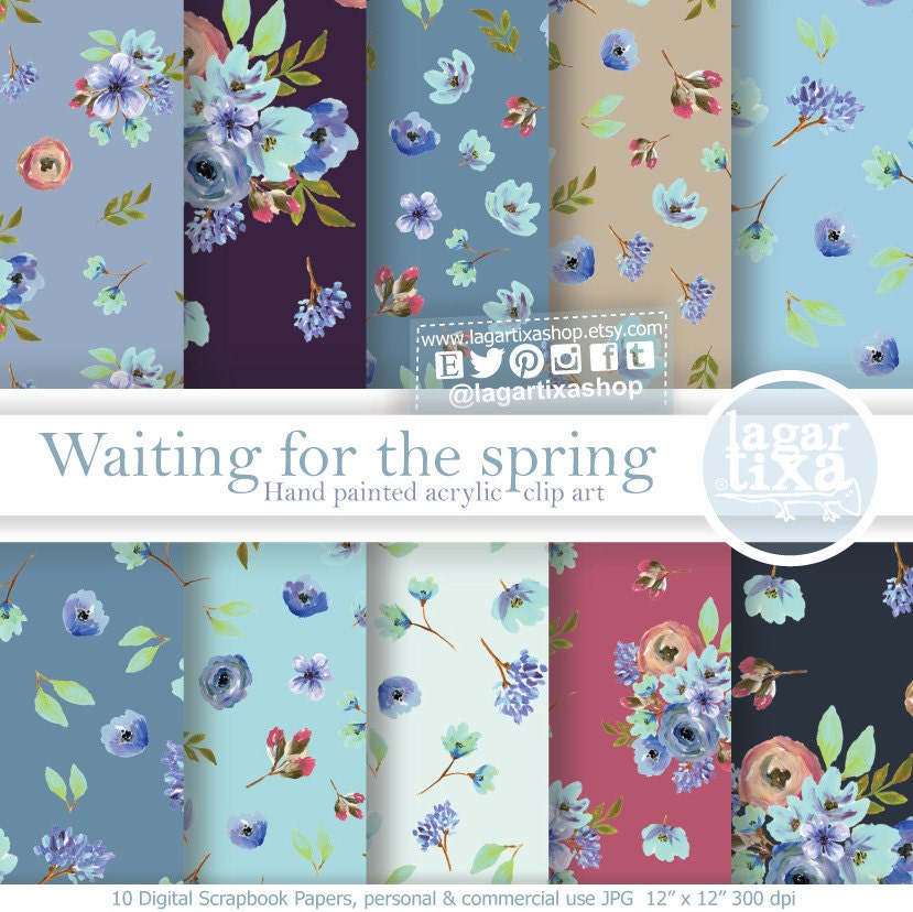 Acrylic Floral clipart, PNG, wedding bouquet, arrangement, bouquet, frames, digital paper, blue