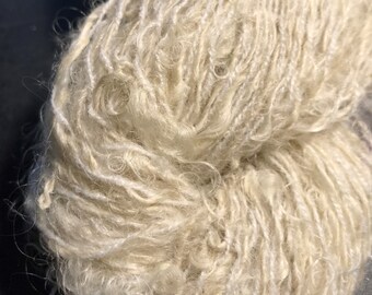 Fuzzy - Hand Spun Natural Mohair and Cashmillon -4 ply -Worsted