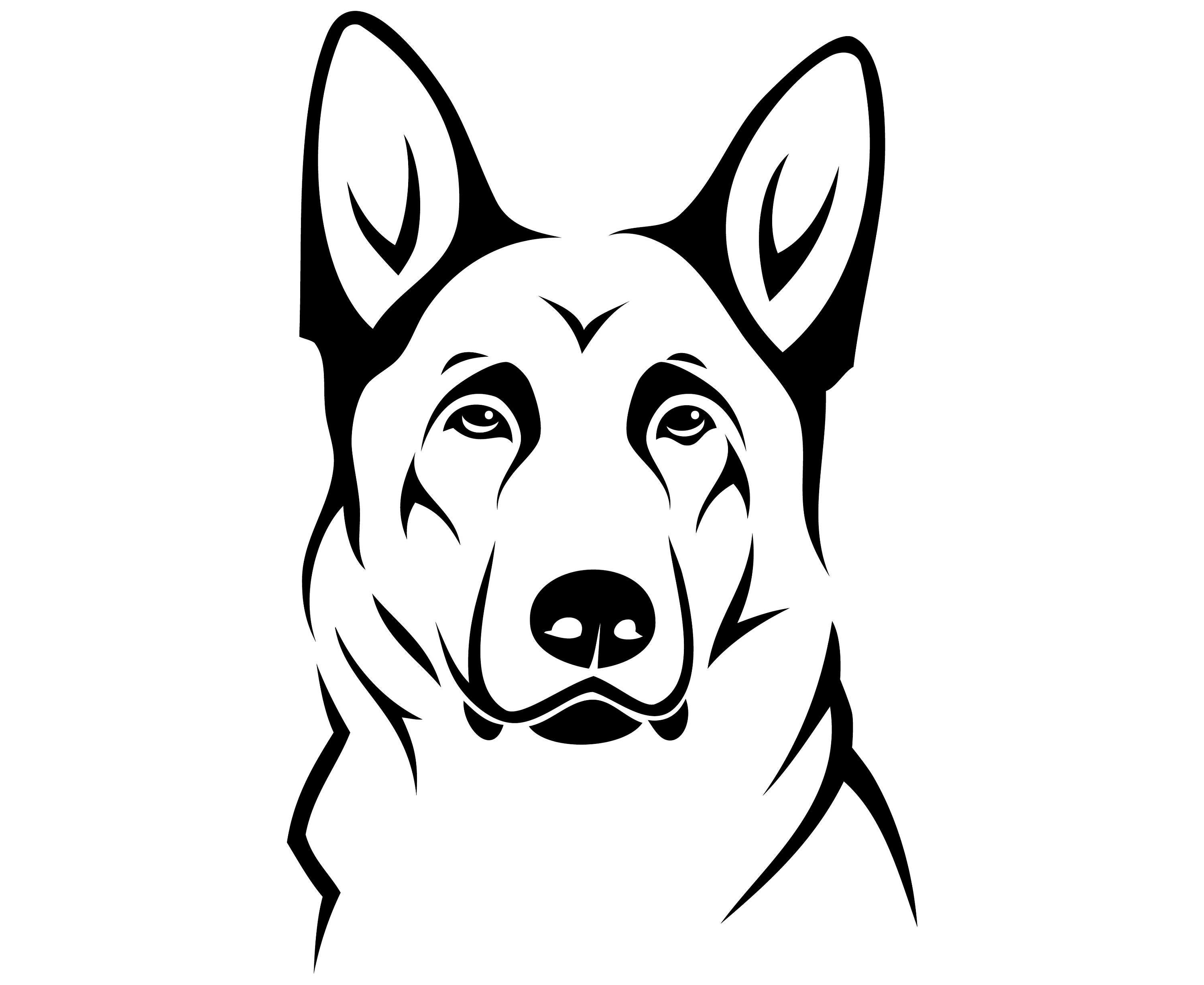 German Shepherd Ears Outline Pin On Coffee - My Dog Pitbull