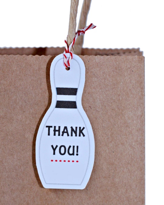 bowling party gift bag tags personalized printable birthday