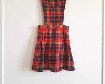 Vintage Red Plaid Girl's Dress