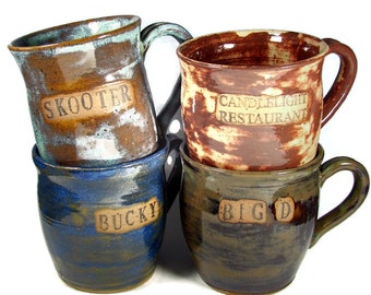 HUGE Beer Mugs / Steins - Custom and Personalized for You - Great Groomsmen Gifts - Handmade Stoneware Wheel Thrown Clay Pottery