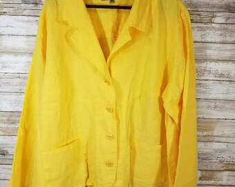 Yellow FLAX Linen Blazer 2G