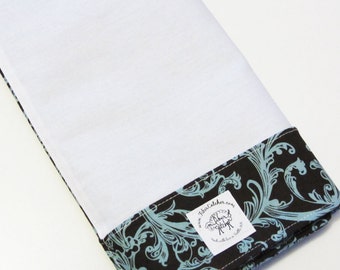 The Lap Thing - A Spinners Tool - Brown with Aqua Damask Scroll