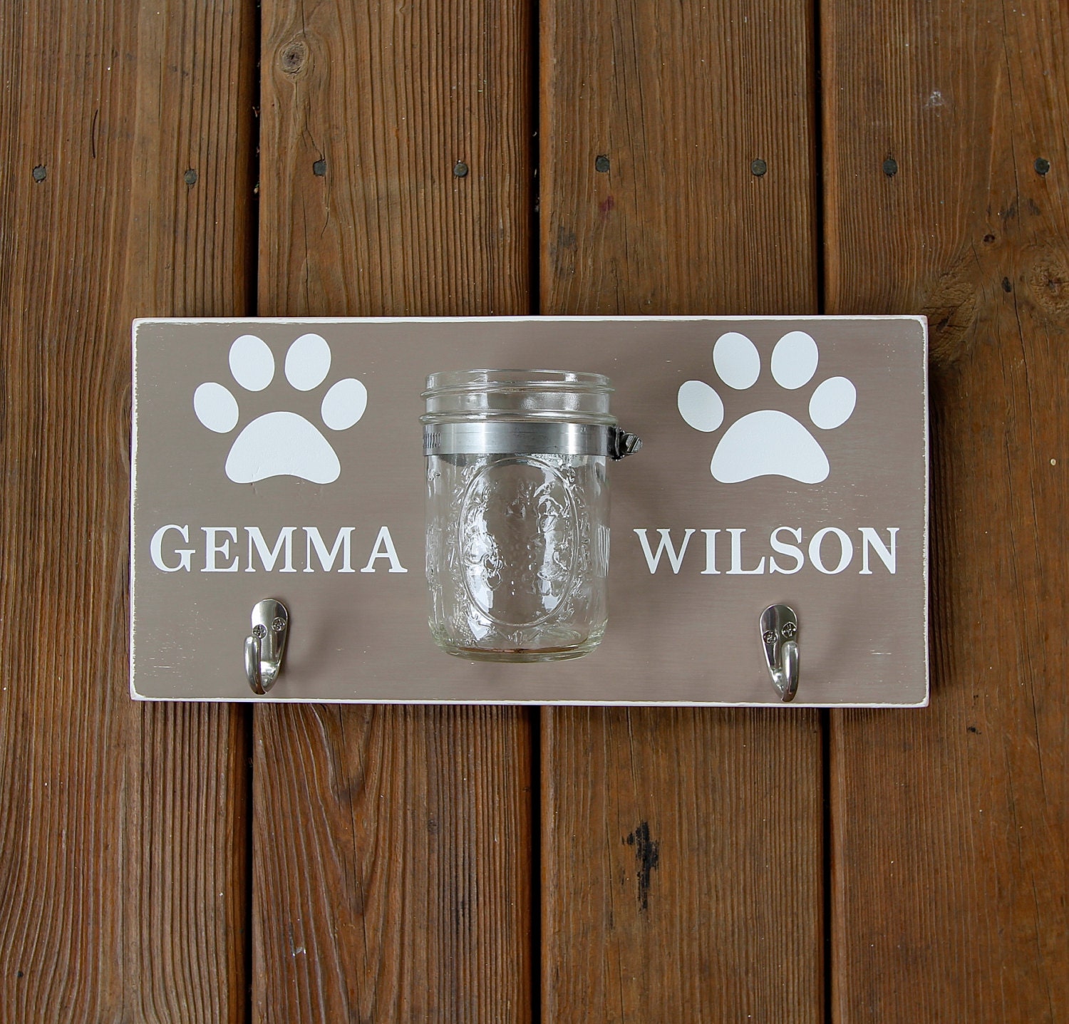 Personalized Dog Leash Holder Custom Leash Hanger Dog Name