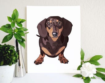 Brown Dachshund Art Print, Dachshund, Dachshund Decor, Doxie Art, Doxie Decor, Dog Art, Wiener Dog, Dog Wall Art, Dog Lover Gift, Dog Decor