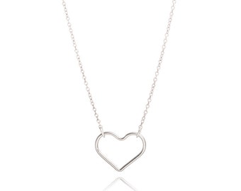Silver necklace with heart