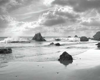 beach rocks wave