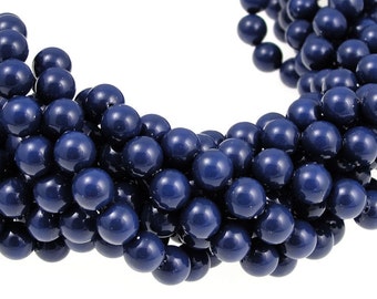 100 DARK LAPIS 6mm Swarovski Pearls 5810 6mm Dark Blue Swarovski Crystal Pearls Gemcolor Gem Color Beads