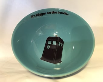 Dr Who TARDIS bowl doctor who, whovian it's bigger on the inside bowl, cereal, ice cream