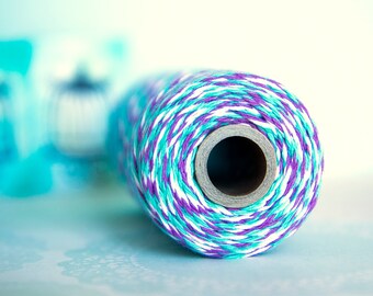 Twine Baker's Twine fine - (white/turquoise/purple) - 10 m ep.1mm
