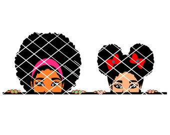 Peeking svg, Afro puff girls,Peeking afro, svgcut file,girls peeking svg,Elsa, Taiana svg