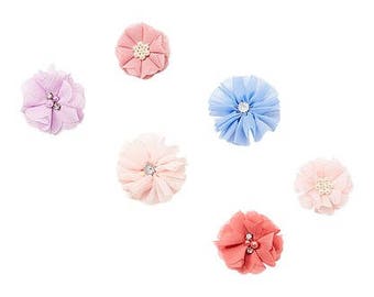 Six Flower Hair Clip Set