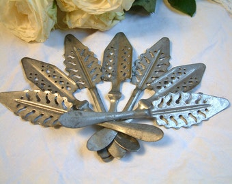Set of 7 Antique french bistro absinthe spoon. Nickel plated Absinthe spoon. Green Fairy. Absinthe accessories.
