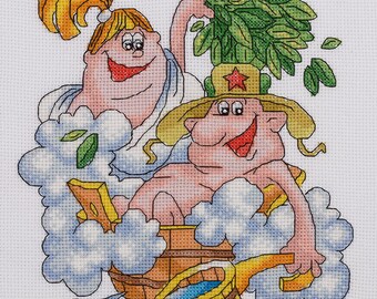 Counted Cross Stitch Kit Sauna Fun VK-1627